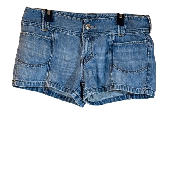 American Eagle Outfitters Pants - Vtg Y2K American Eagle Micro Mini Denim 8 Light Blue Low-Rise Festival Booty